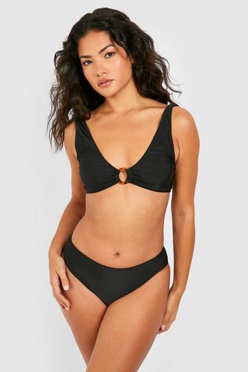 Black O-ring Plunge Bikini Top