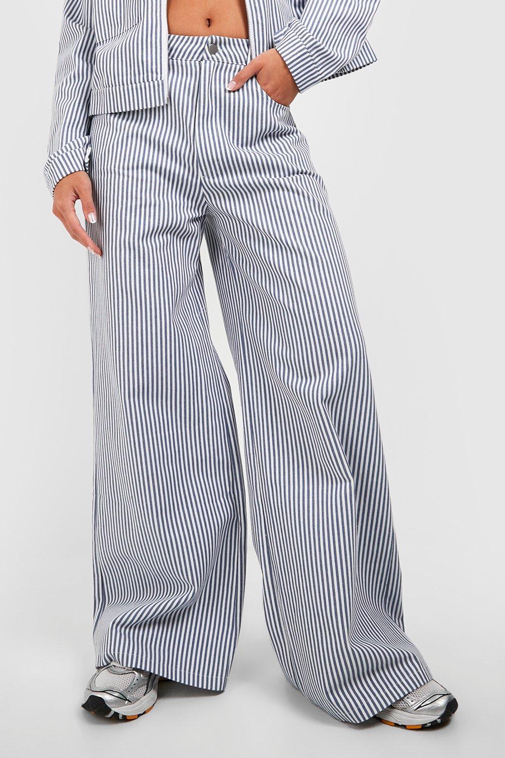 Striped wide 2025 leg jeans