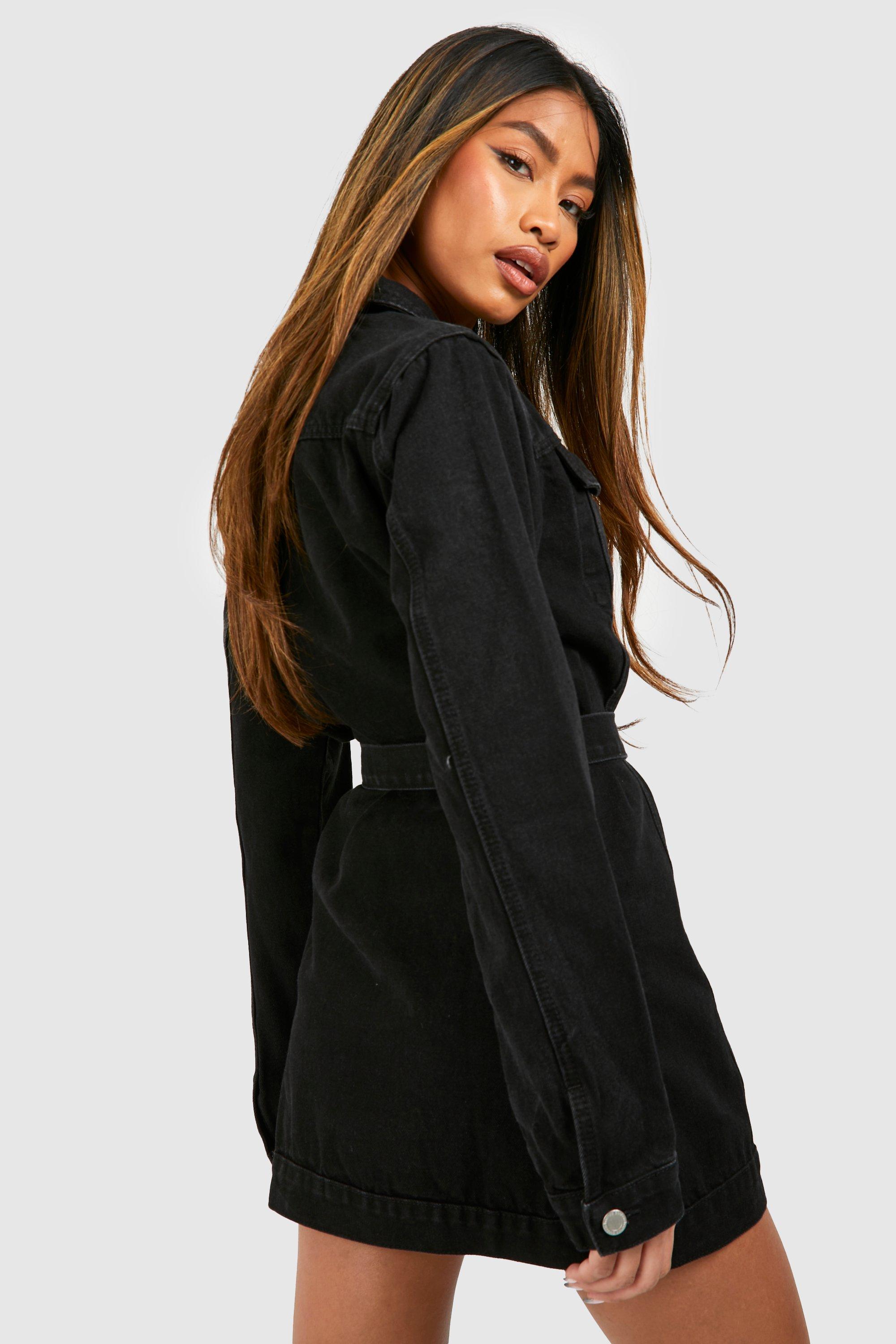 Belted Western Denim Micro Mini Shirt Dress | boohoo USA