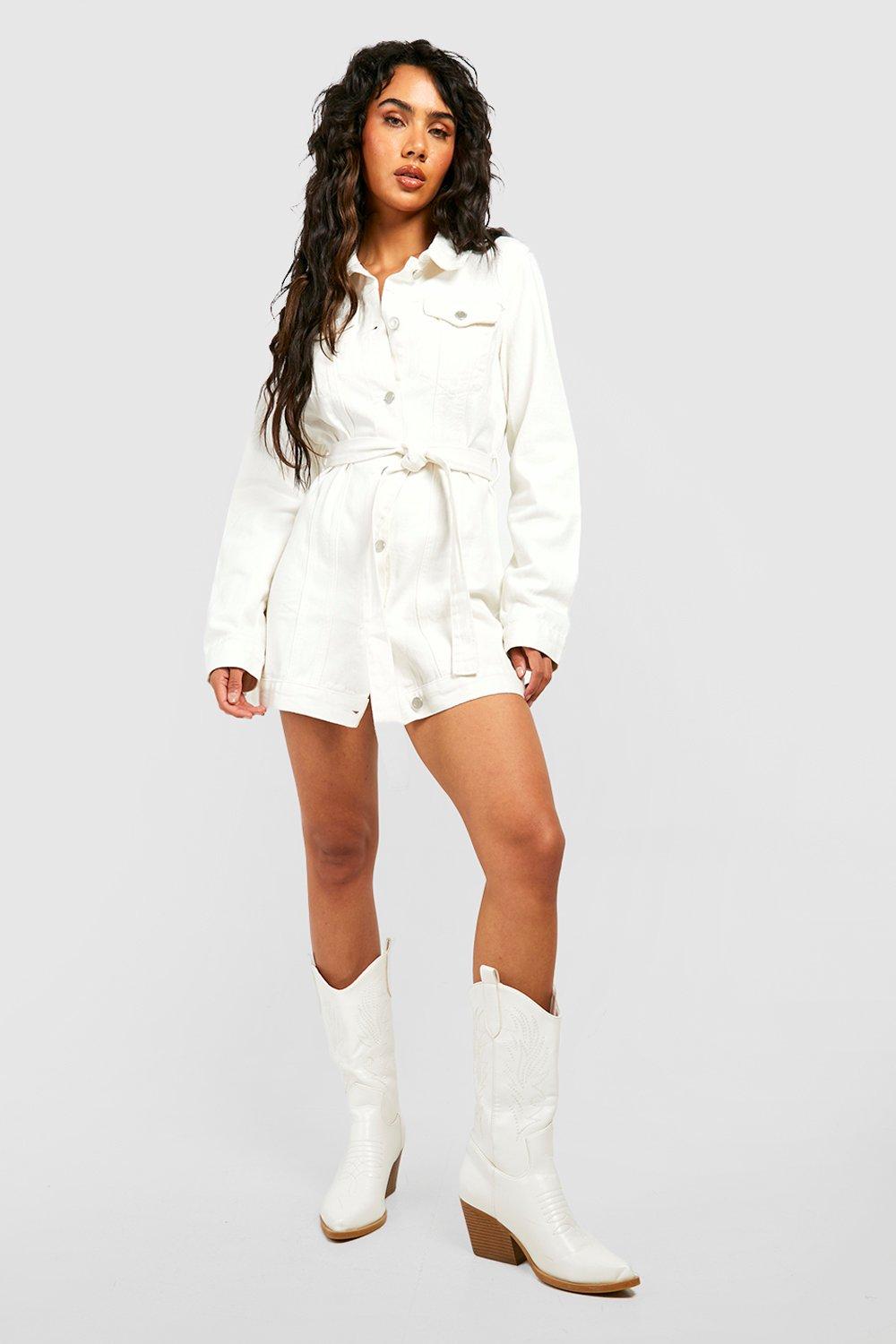 White belted oversized shirt 2024 dress