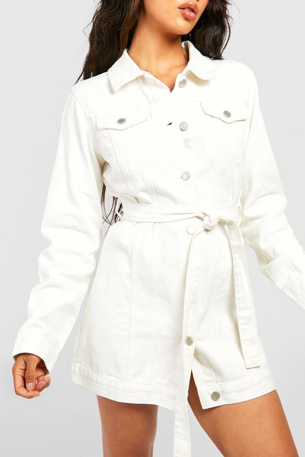 White shirt 2024 dress boohoo