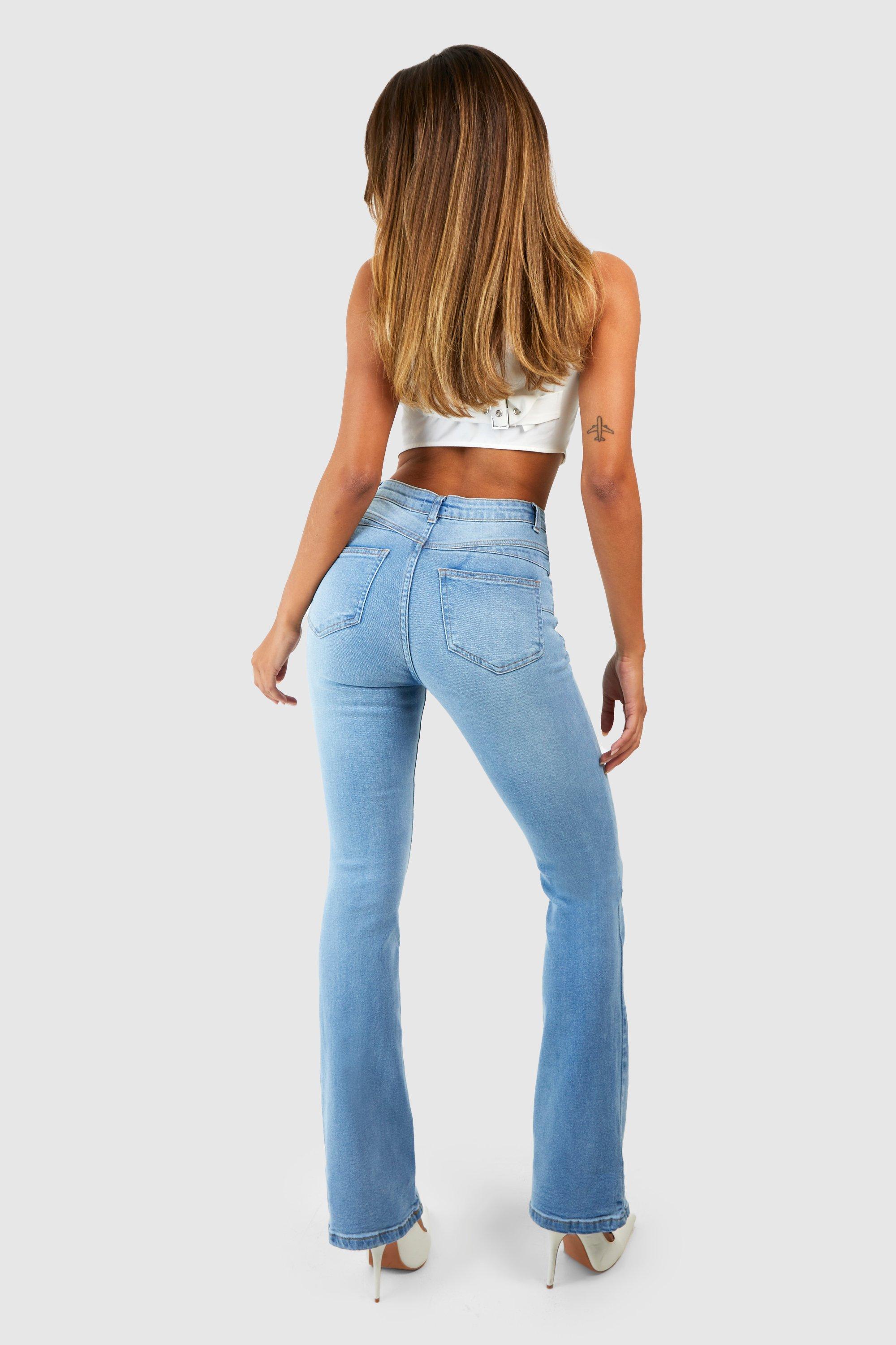High Waisted Super Shaping Skinny Flared Jeans