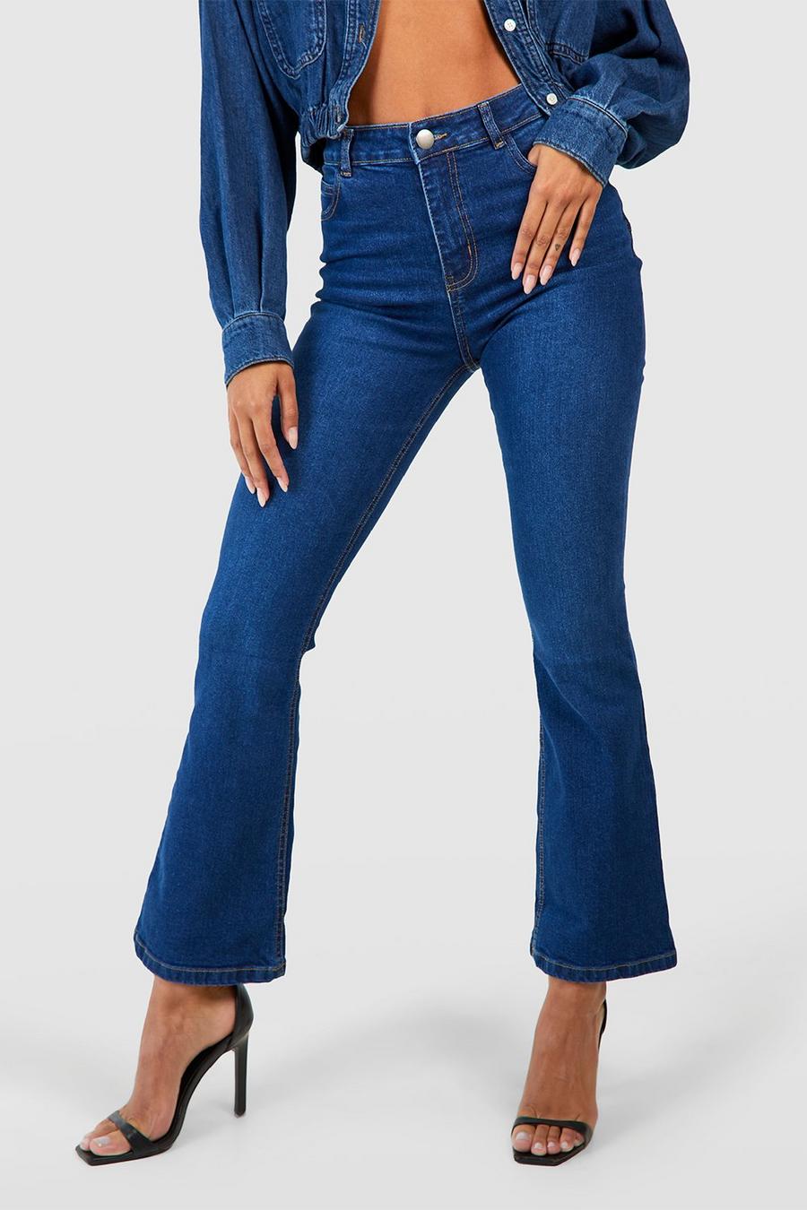 Indigo azzurro Butt Shaper Stretch Flared Jeans