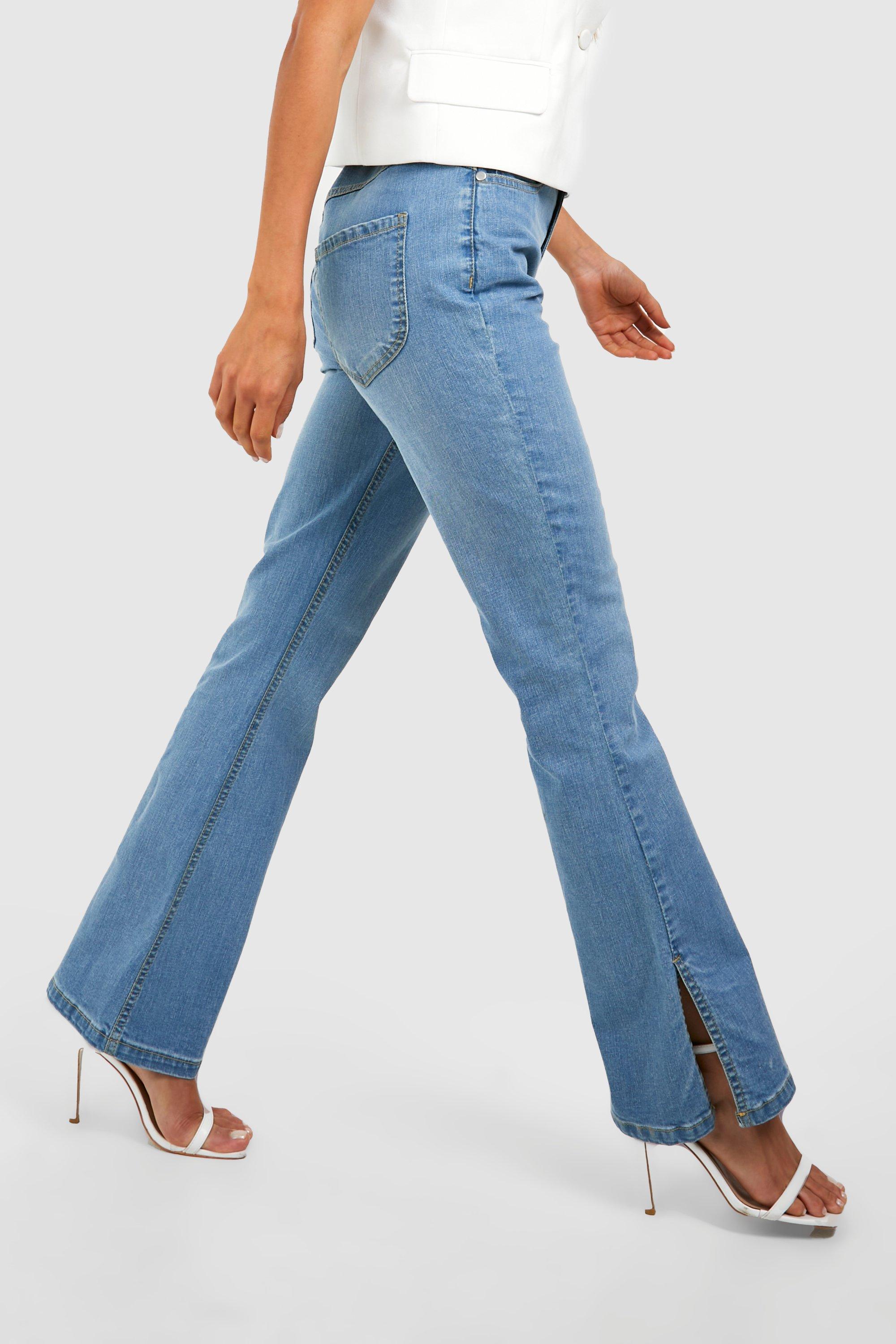 Butt Shaper Split Hem Stretch Flared Jeans