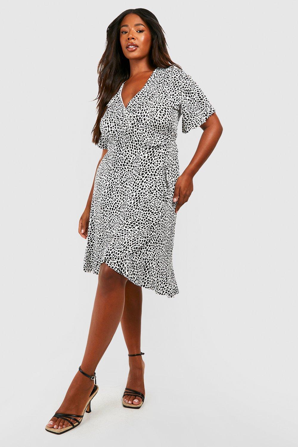 Boohoo ruffle tea clearance dress