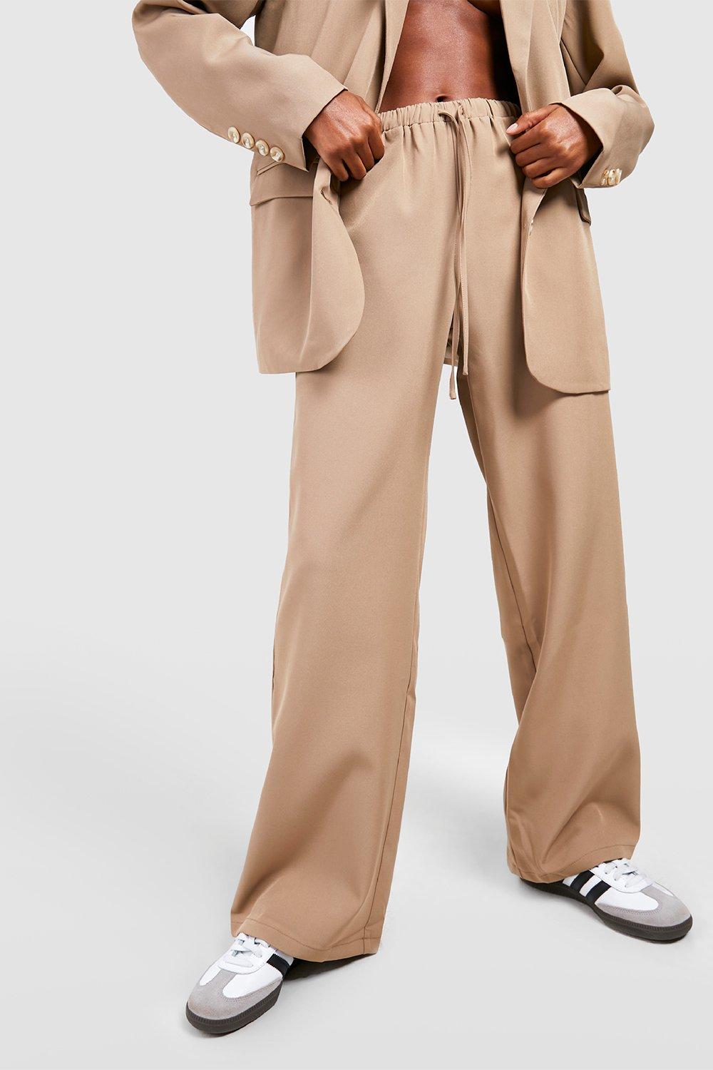 TAN WIDE LEG DRESS PANTS – Bachrach