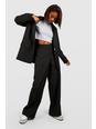 Black Straight Leg Relaxed Fit Tailored Trousers