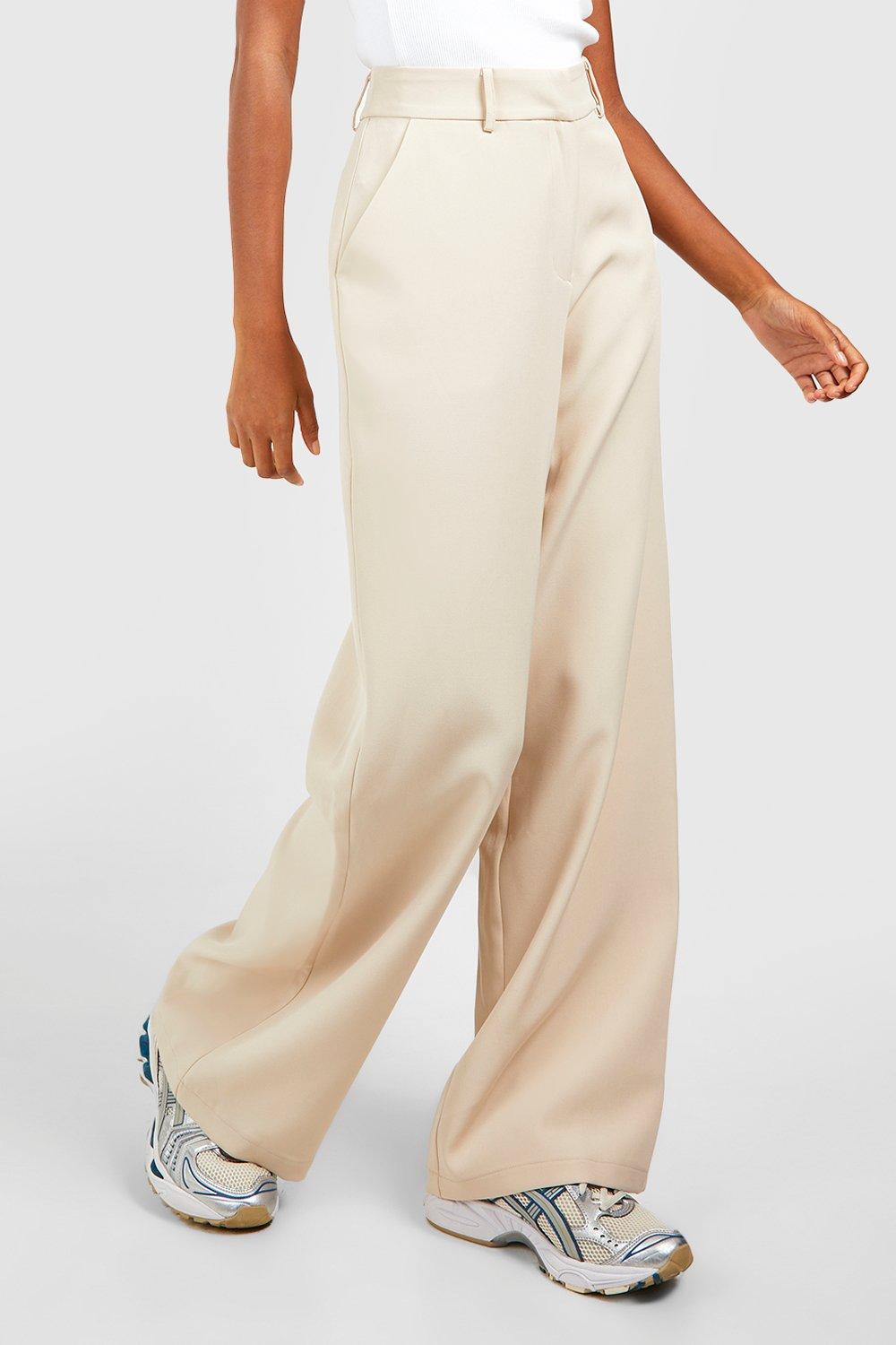 Relaxed Tailored High Waist Wide Leg Trousers