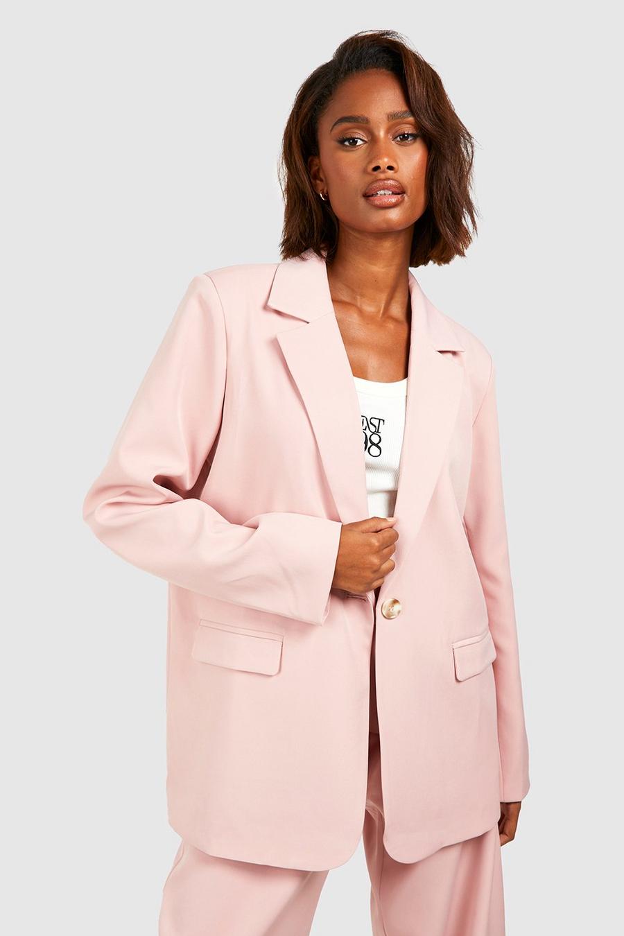 Blush Single Breasted Relaxed Fit Tailored Blazer image number 1