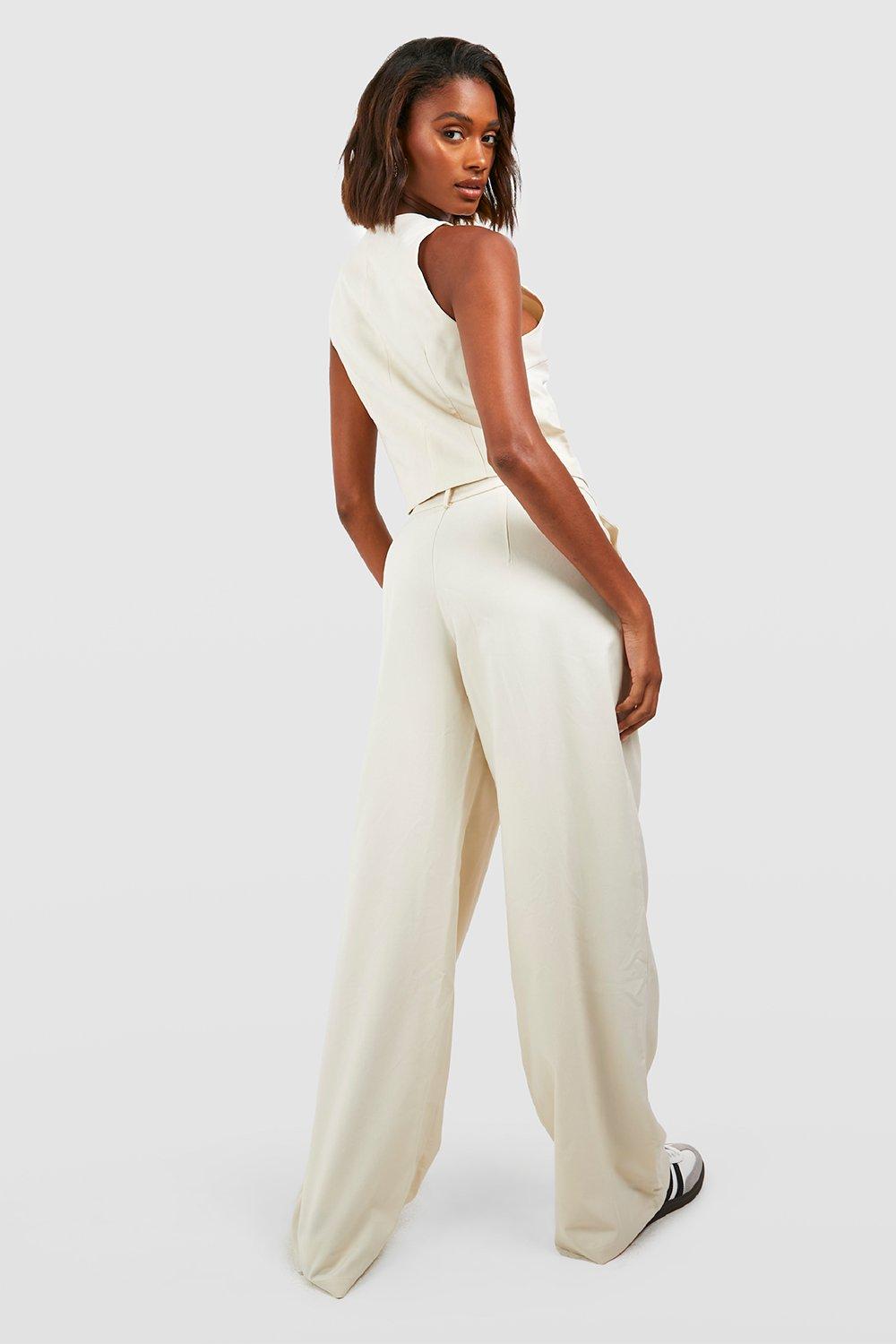 Button wide leg pants sale