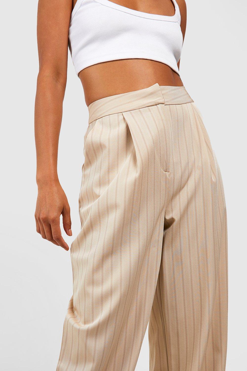 Premium Pinstripe Wide Leg Dress Pants