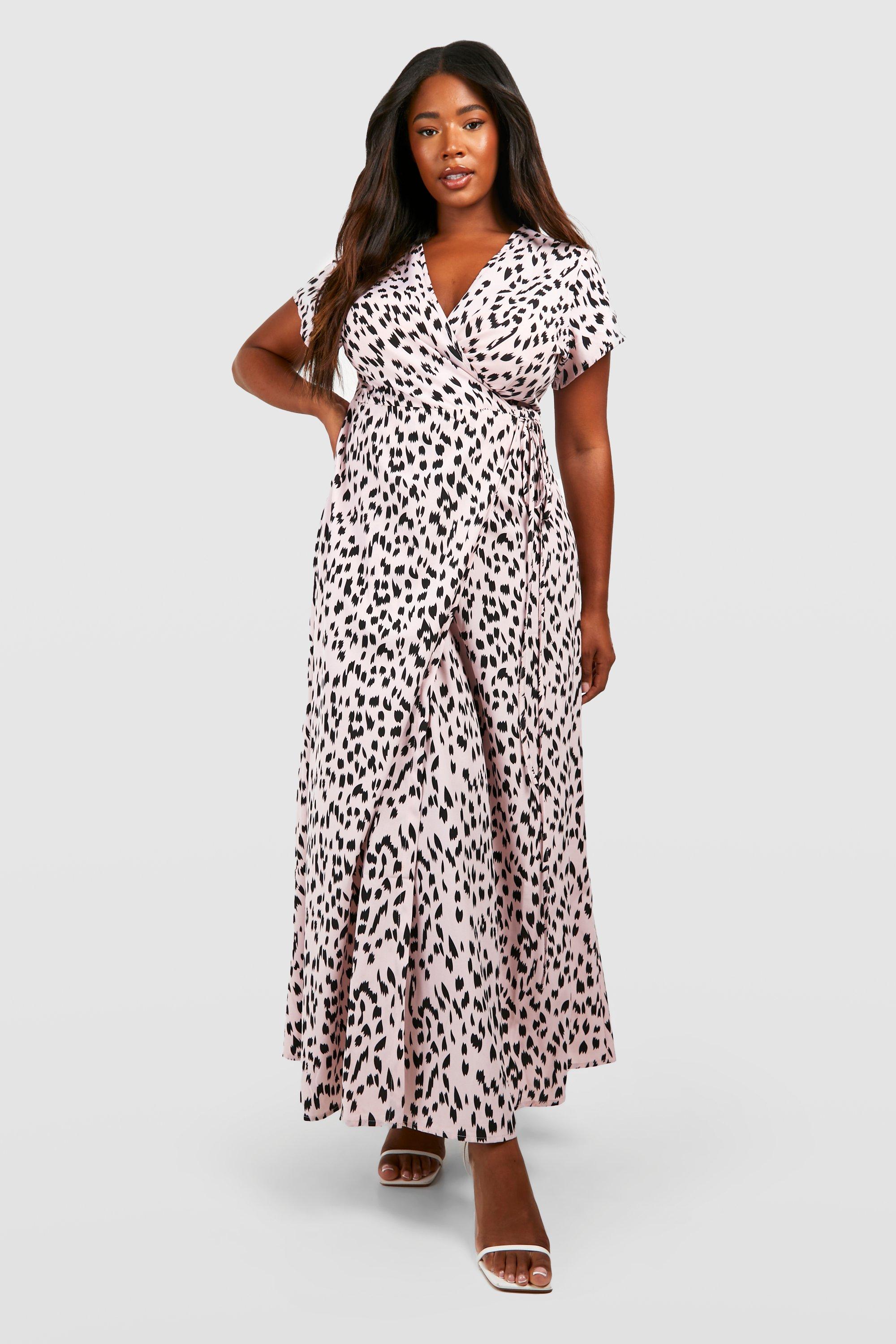 Plus Animal Wrap Maxi Dress boohoo UK