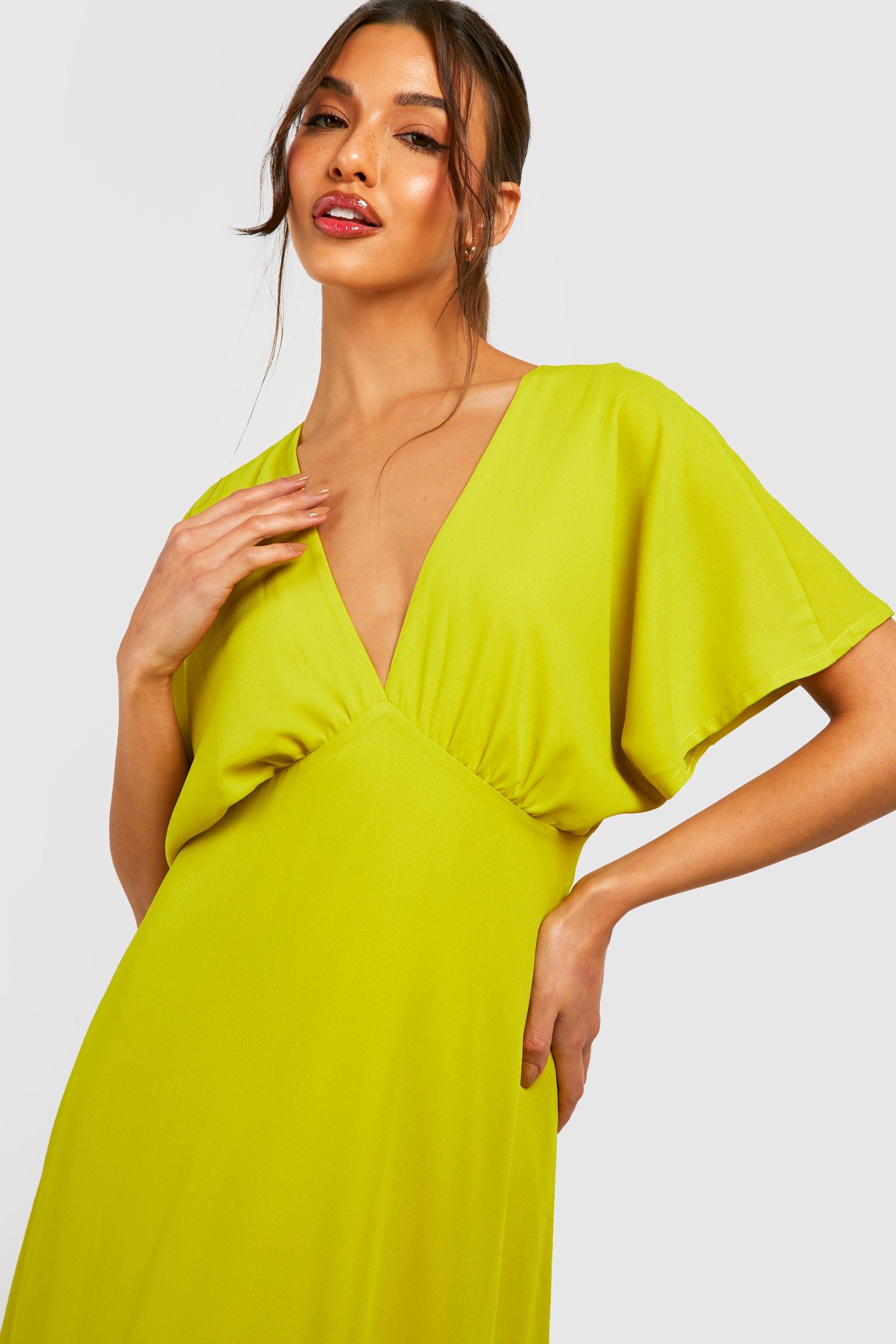 Robe jaune boohoo new arrivals