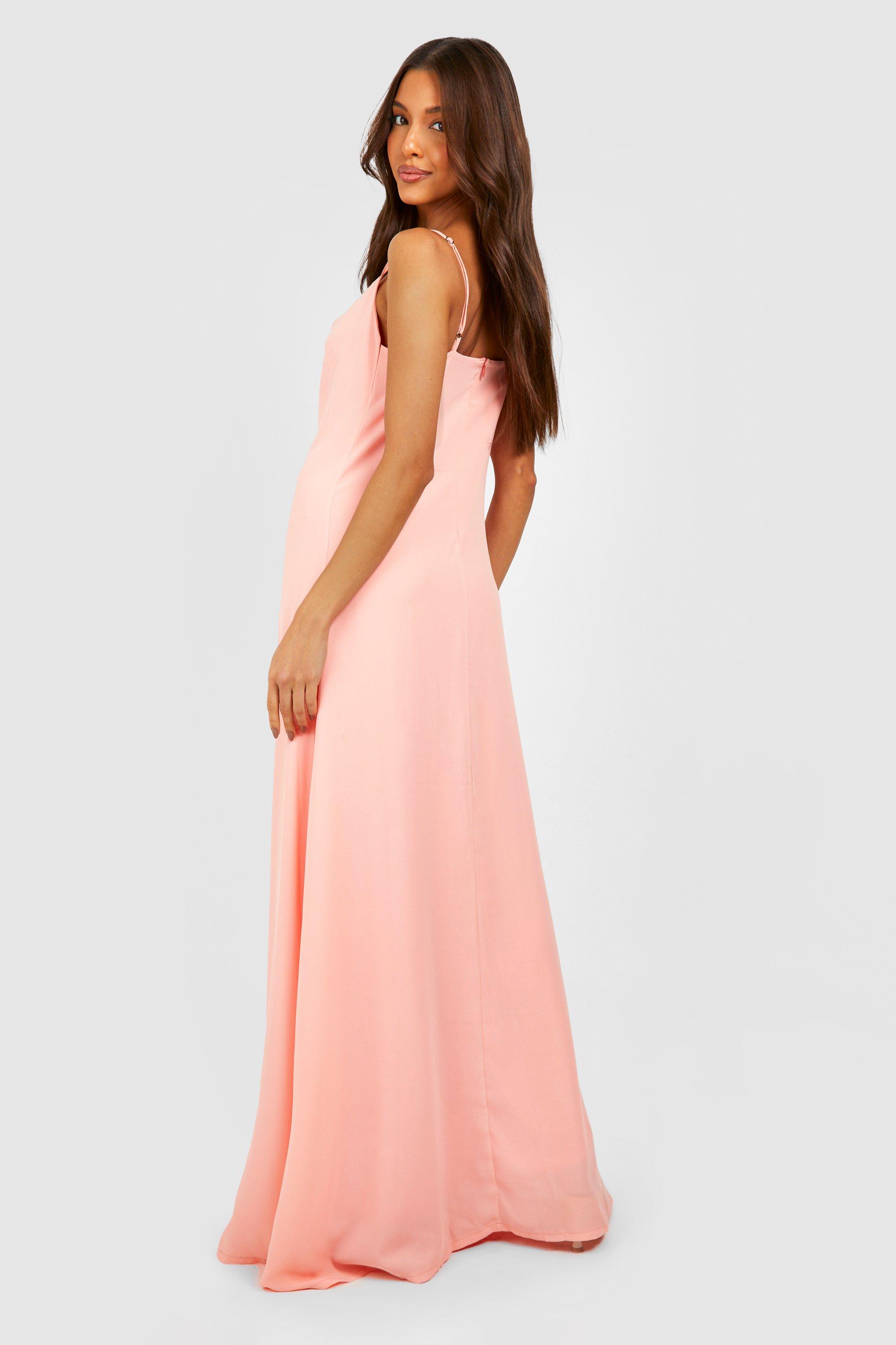 Chiffon Cowl Strappy Maxi Dress boohoo