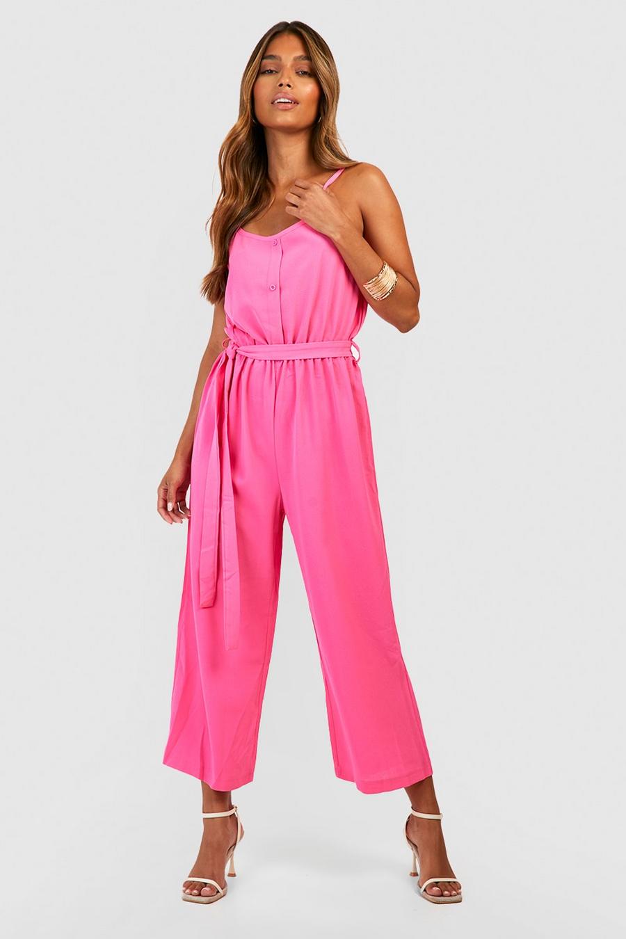 Pink Strappy Culotte Jumpsuit image number 1