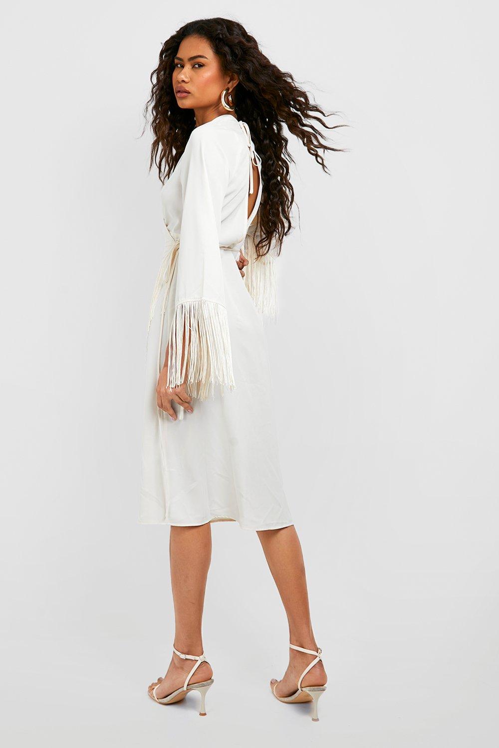 Cream shop tassel dress