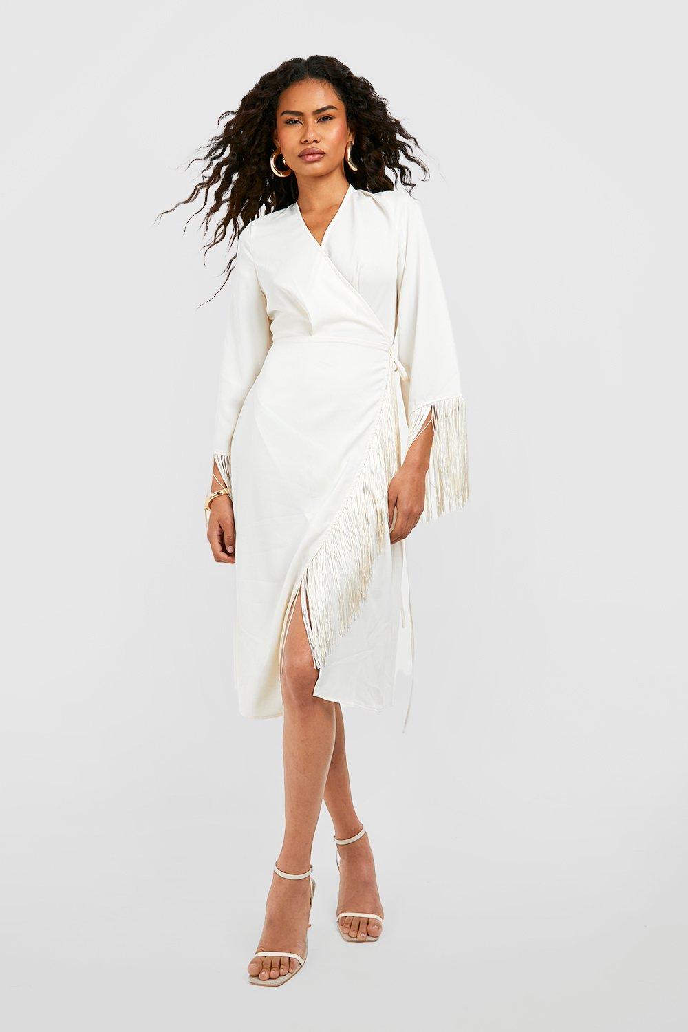 Boohoo discount cream dress