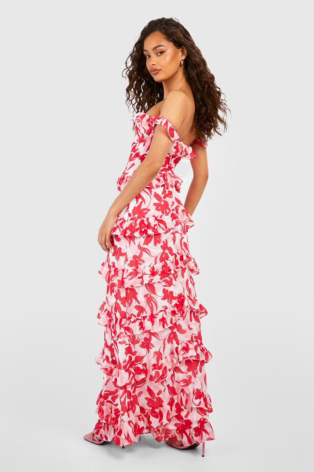 Boohoo pink store floral dress