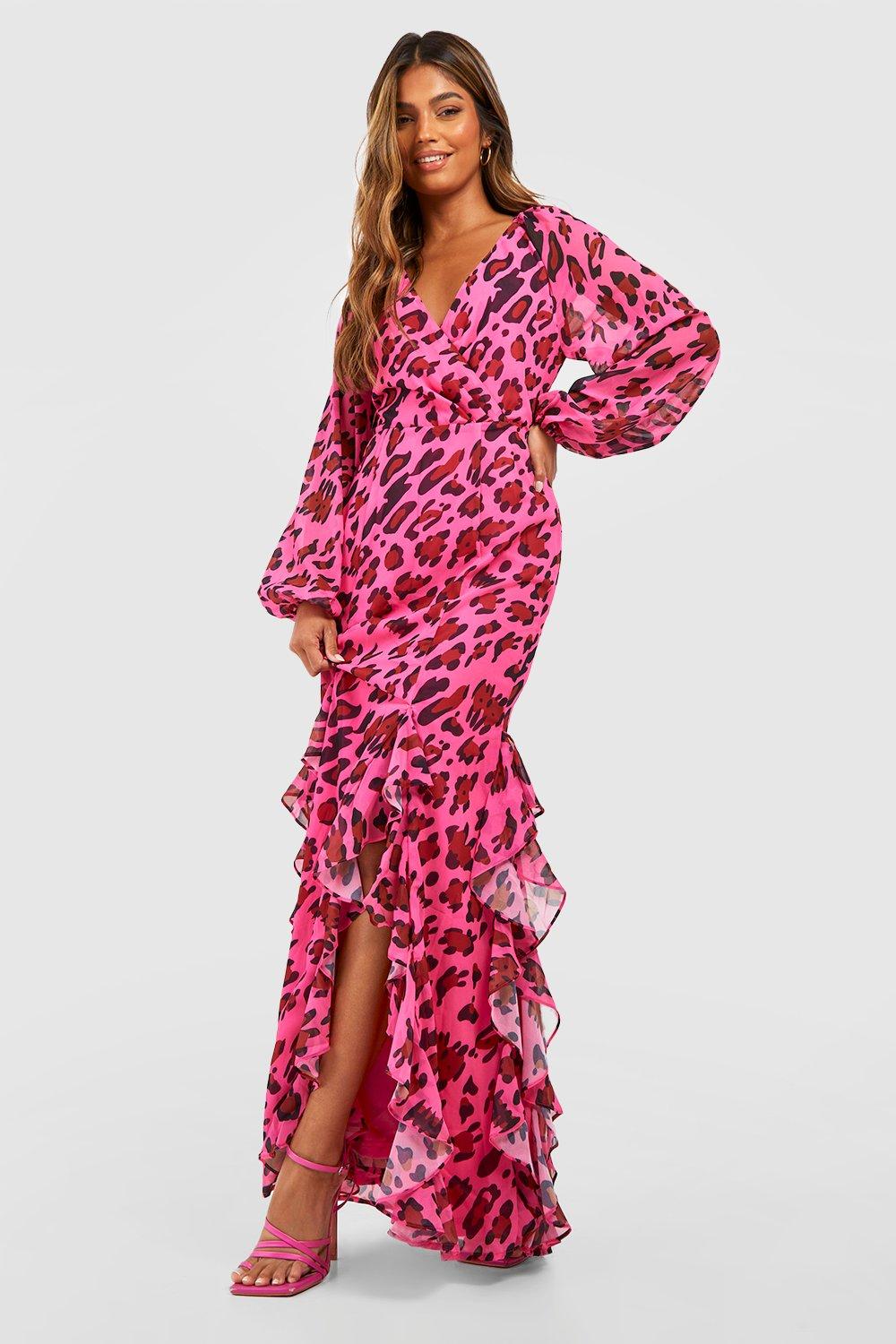 Pink animal outlet print dress next