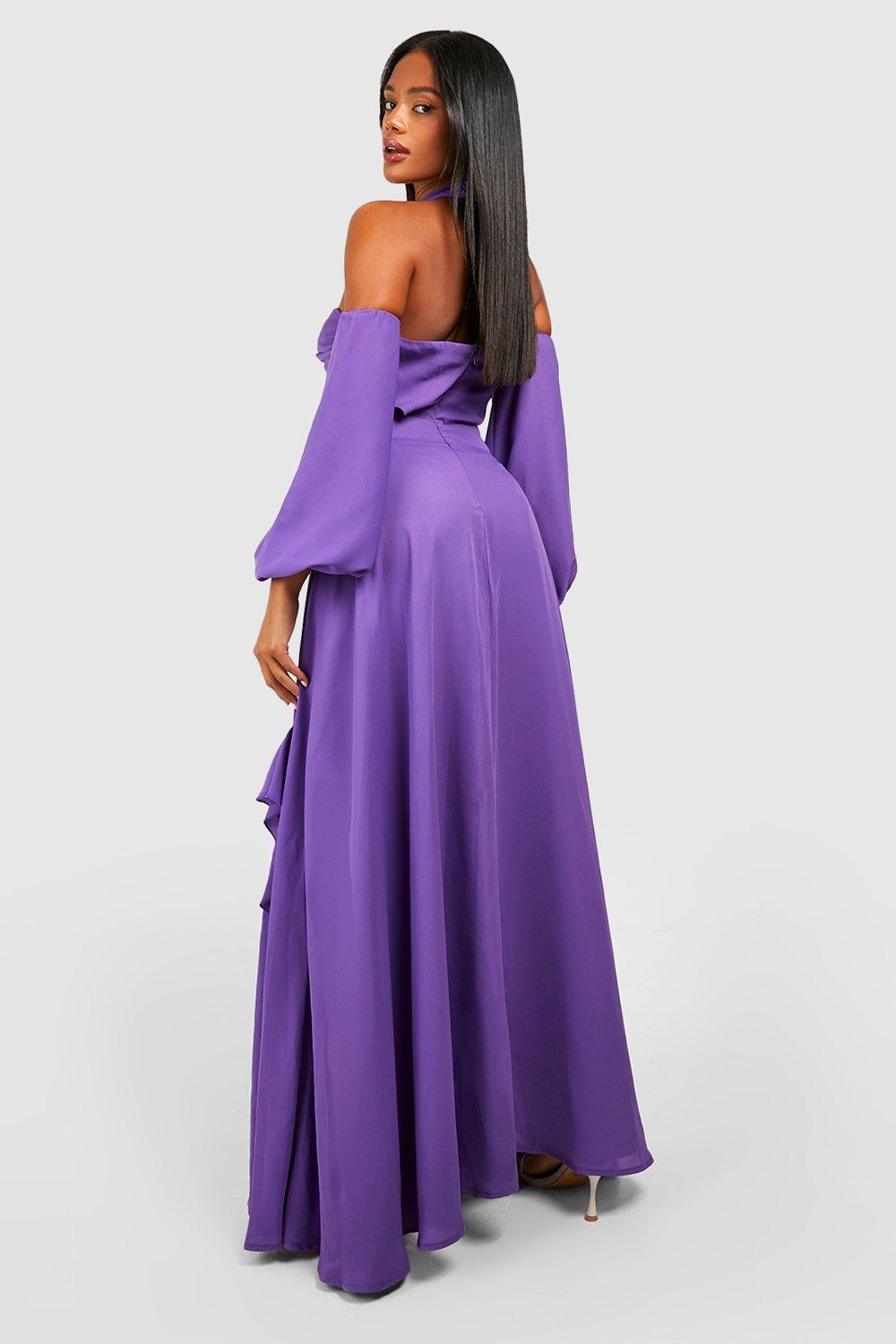 Halter neck shop chiffon maxi dress