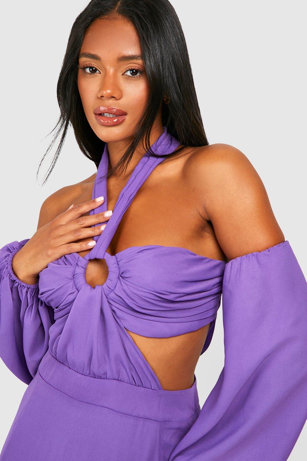 Purple maxi hot sale dress boohoo