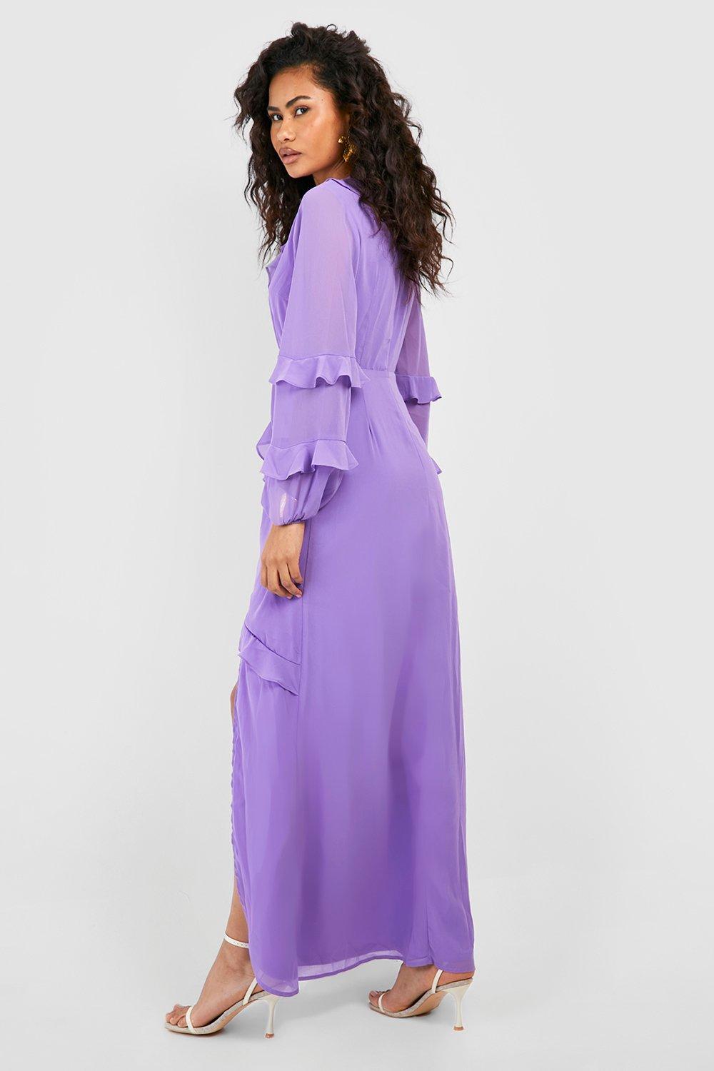 Purple maxi best sale dress boohoo