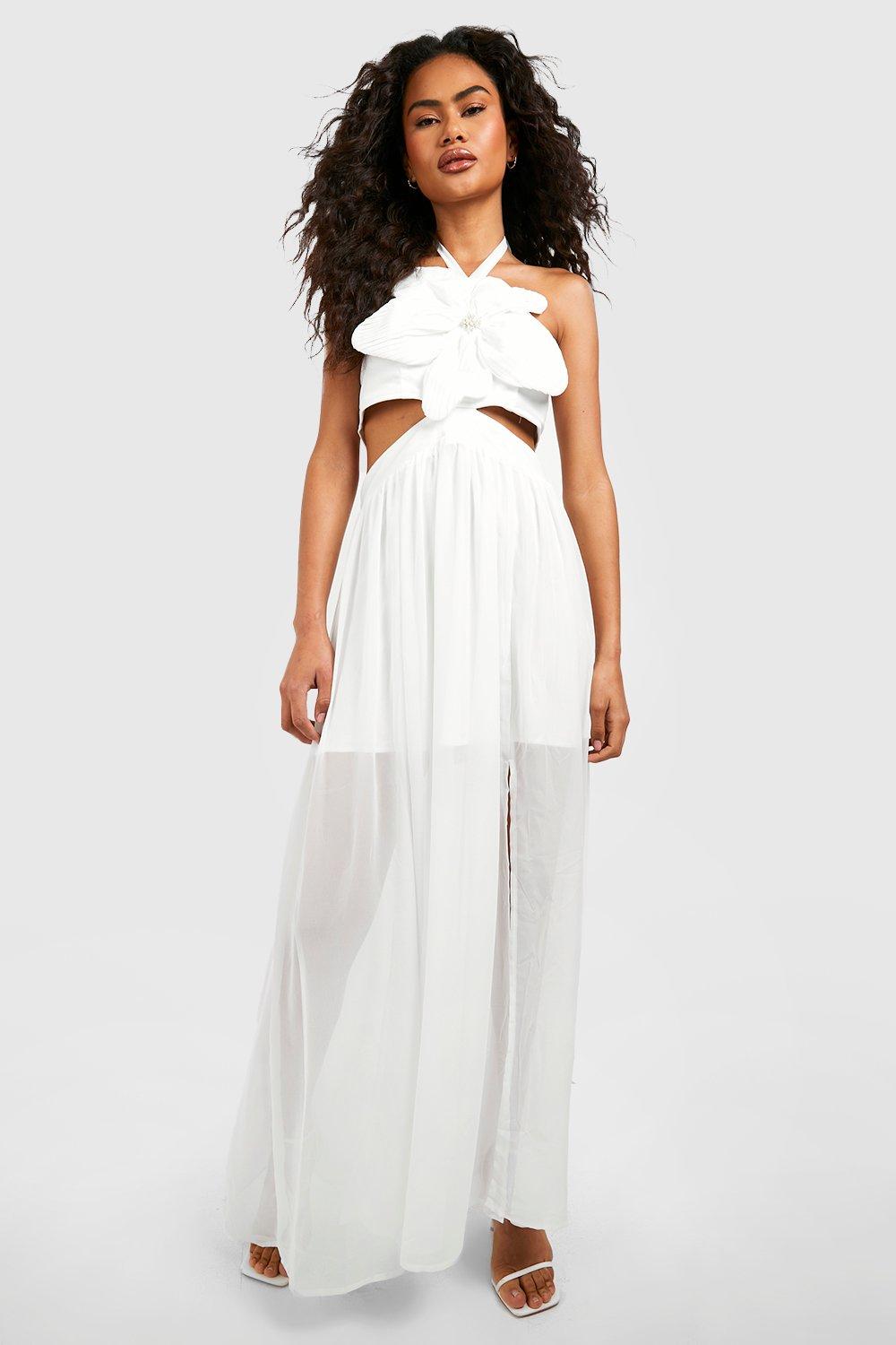 White maxi 2024 halter dress