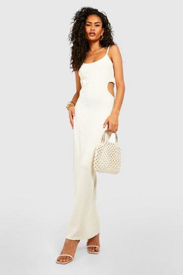 Textured Cut Out Maxi Dress stone