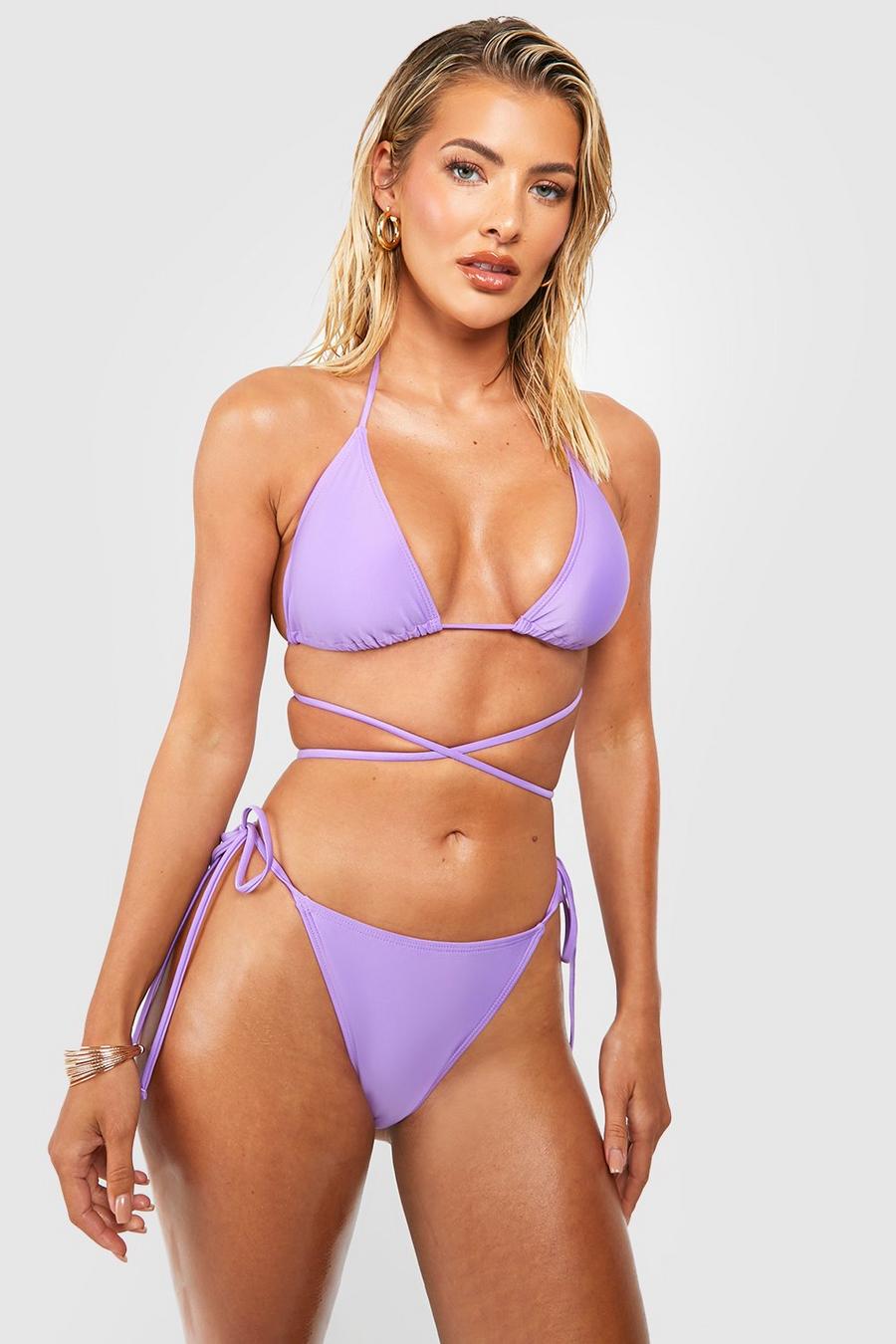 Purple Essentials Tie Side Bikini Brief image number 1