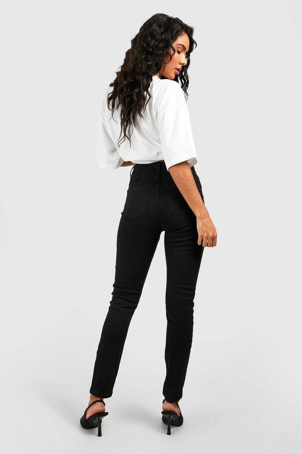 Black high rise skinny sales jeans