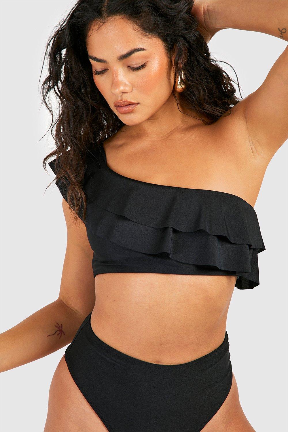 Black one clearance shoulder bikini