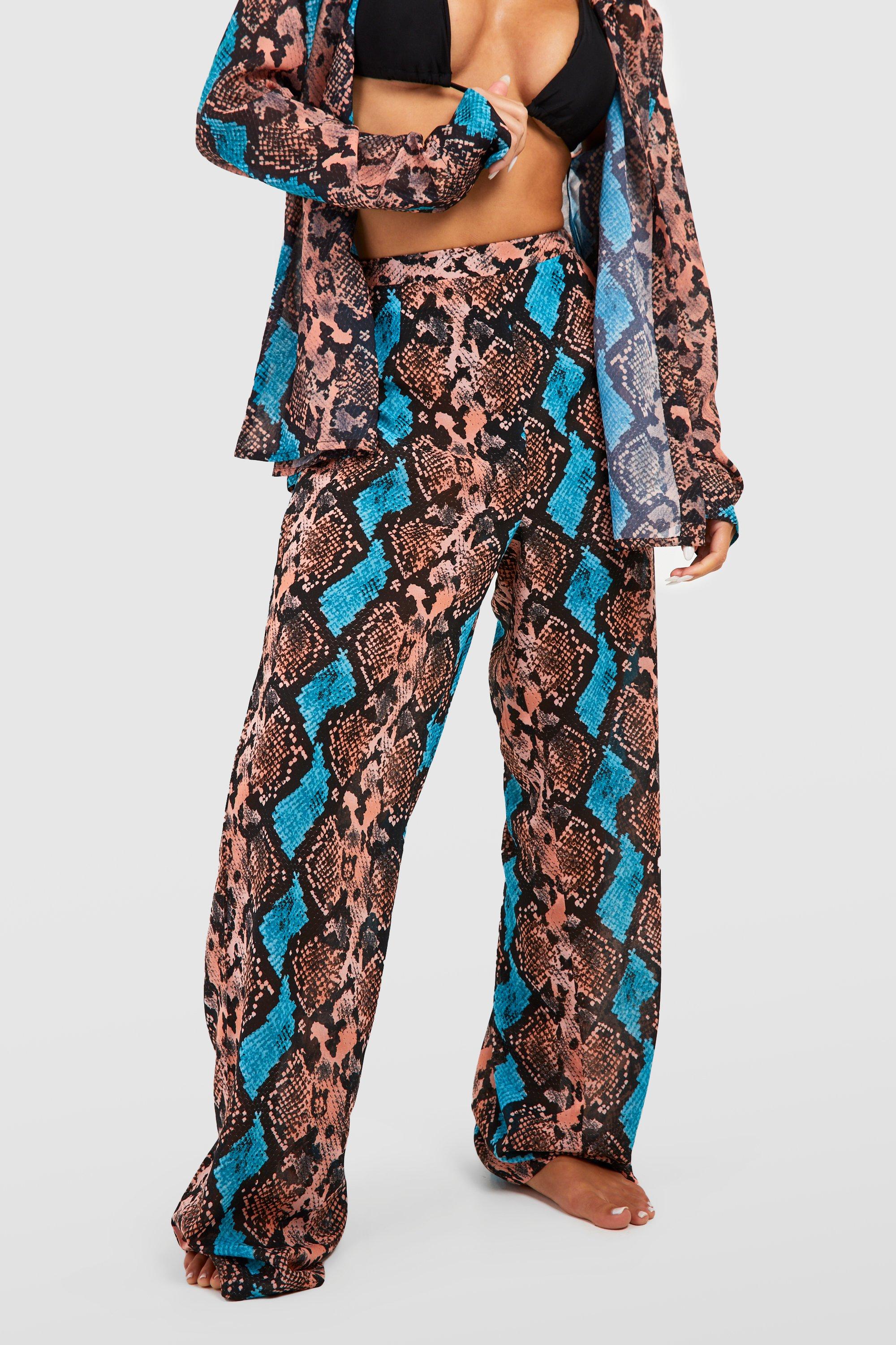 Boohoo snake print trousers sale