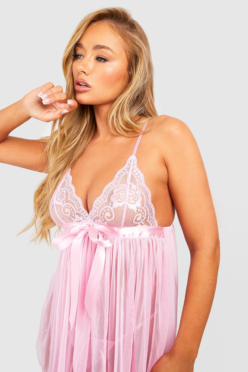 Buy Victoria's Secret Black Lace Pleated Babydoll from the Next UK online  shop