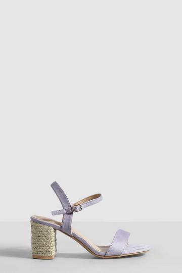 Espadrille Block Heel Barely There Sandals lilac