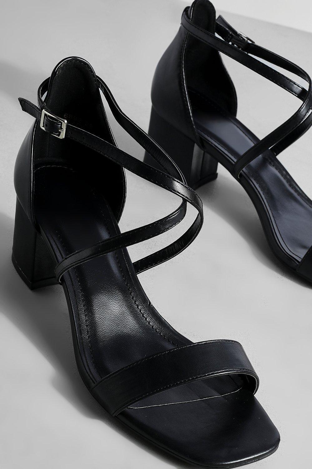 Black block hot sale low heels