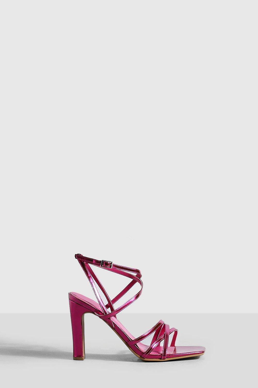 Pink metallic hot sale sandal heels