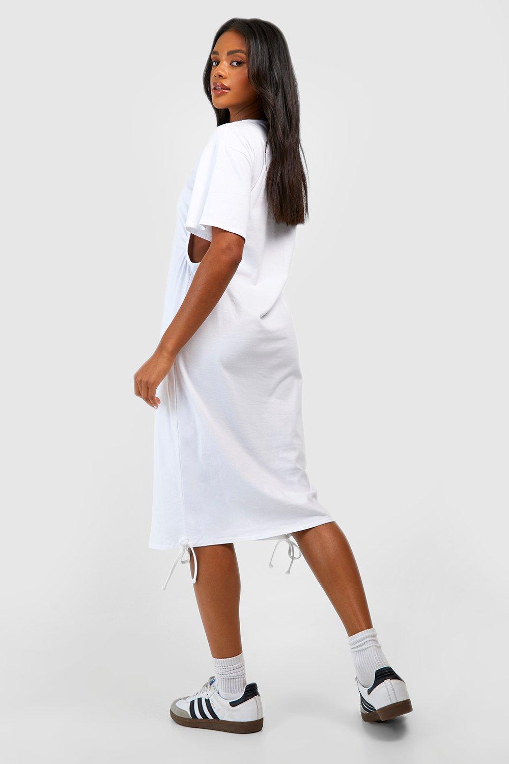 Rareza libertad Endurecer Cotton Cut Out T-shirt Midi Dress | boohoo