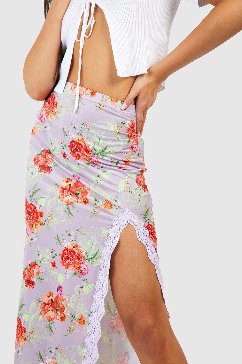 Midi rok online bloemen