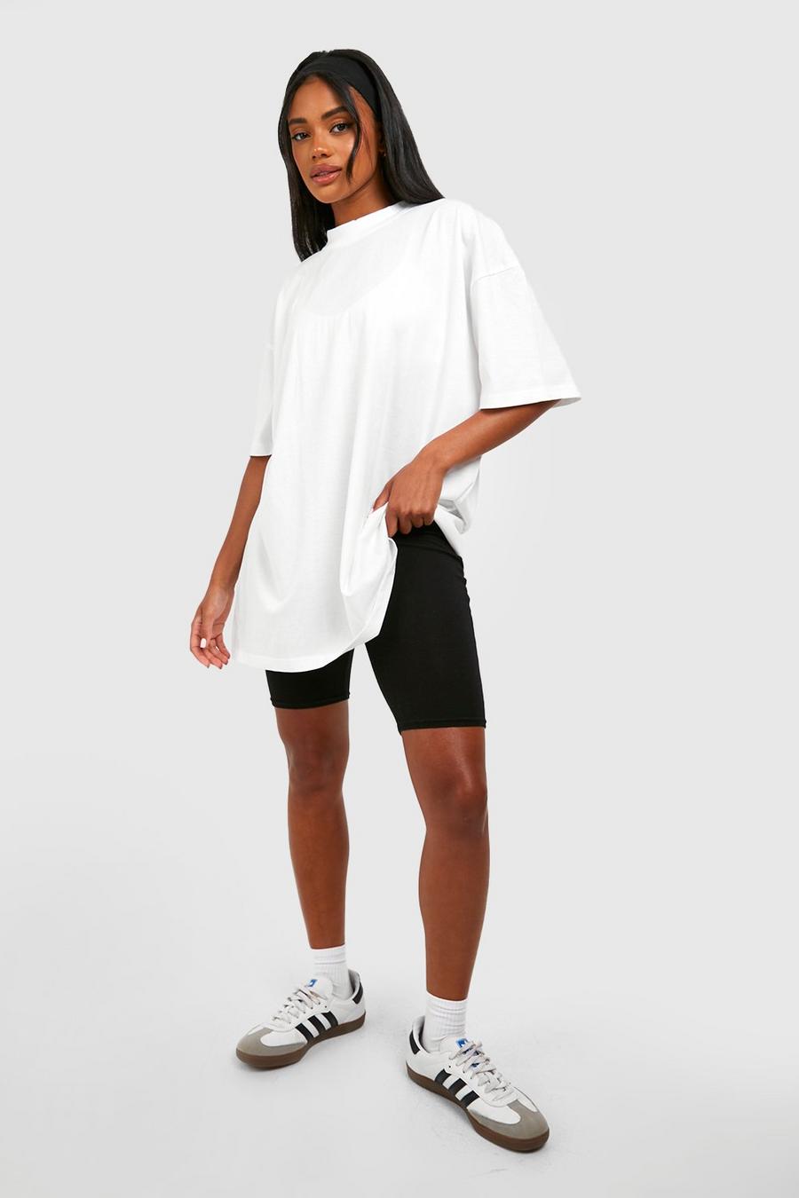 White Extended Neck Oversized T-shirt 
