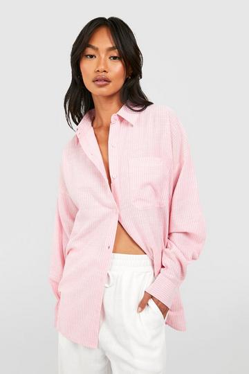 Oversized Pinstripe Shirt pink
