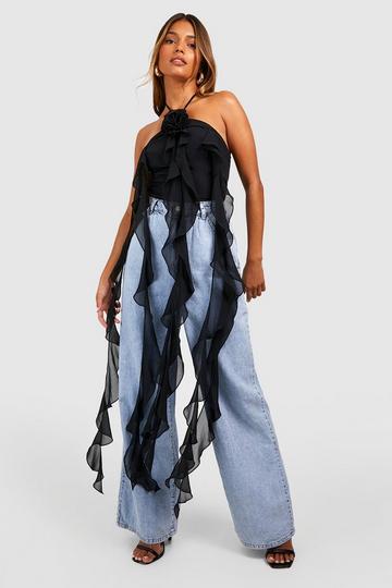 Black Rose Extreme Ruffle Bodysuit