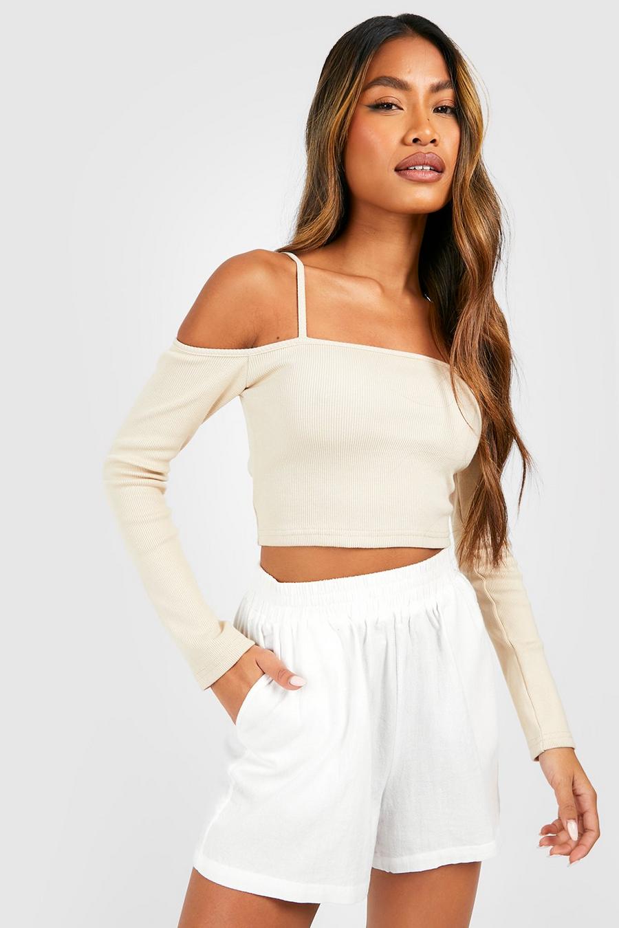 Lucky Brand White Cold Shoulder Tops For Women