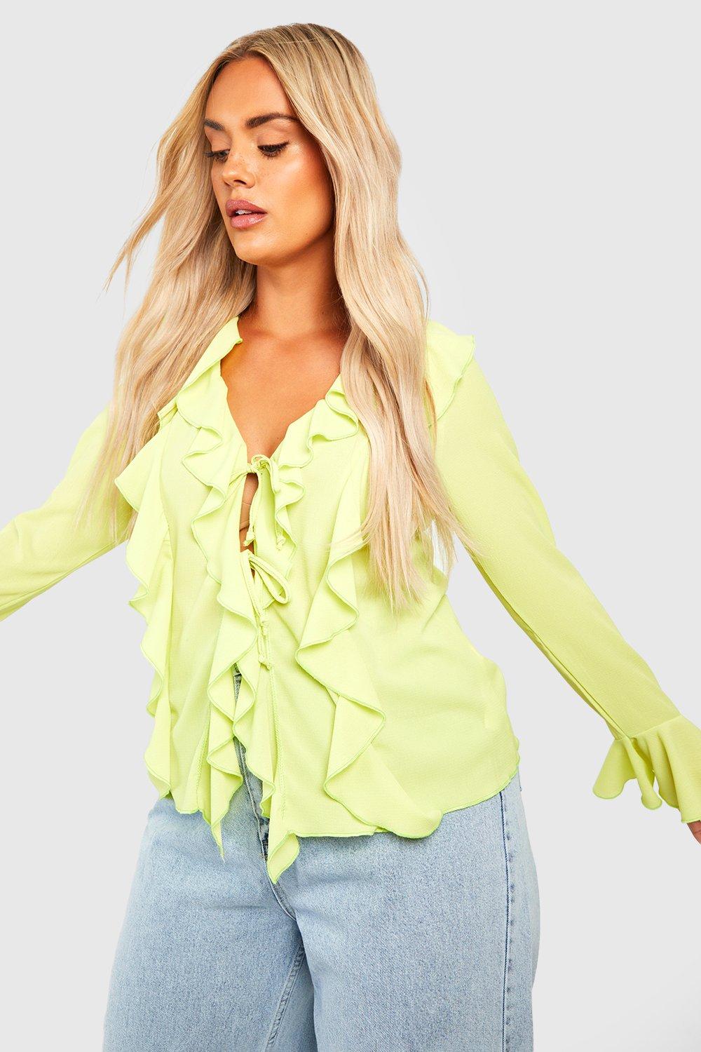 Double ruffle sleeve blouse clearance