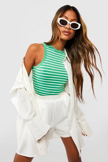 Green Green Stripe Tank Top