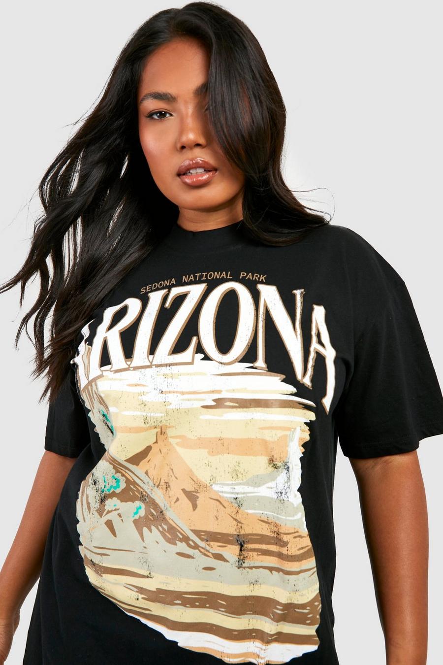 Black Plus Arizona Oversized T-Shirt image number 1
