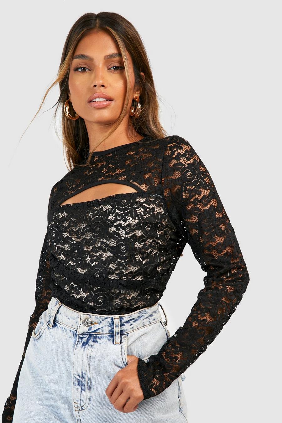 Shop Boohoo Women's Black Lace Bodysuits up to 80% Off