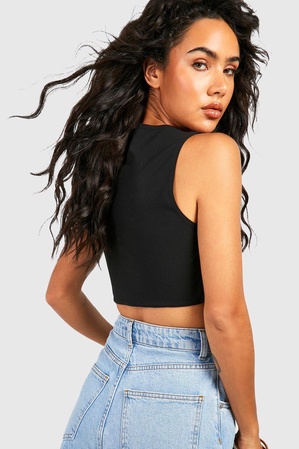 Vest hot sale tops boohoo