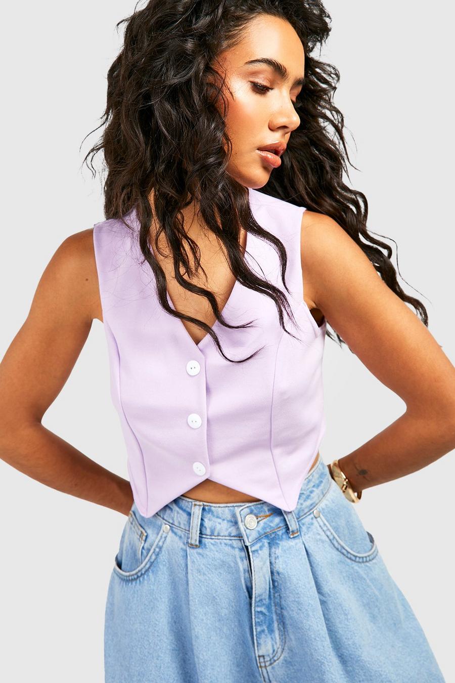 Lilac Waistcoat Top image number 1