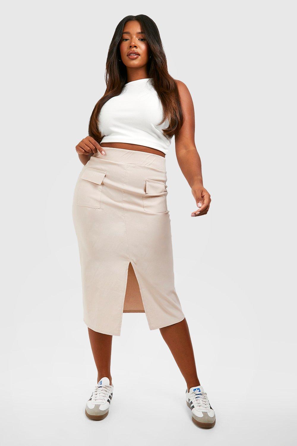 Plus size 2025 midi skirts uk