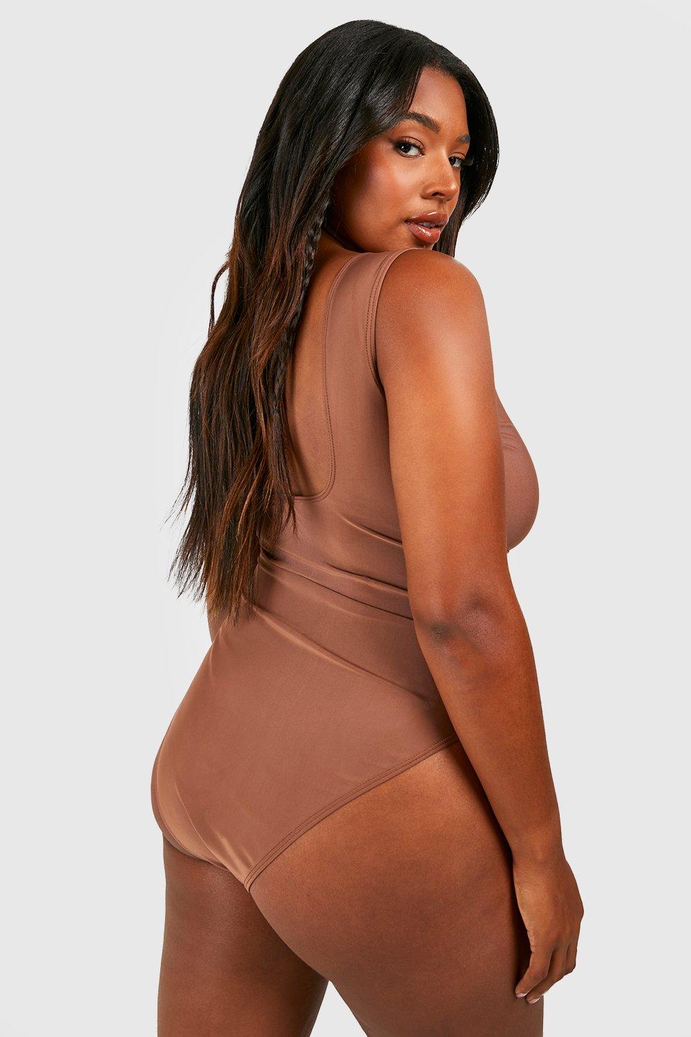 High leg plus size on sale swimsuit